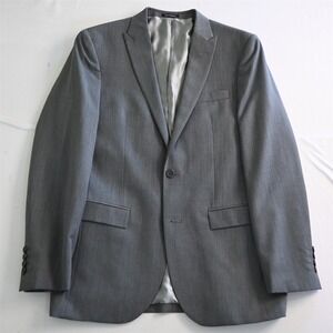 Egara 40L Gray Slim Fit Peak Lapel 100% Wool Suit‎ Jacket Blazer Sport Coat